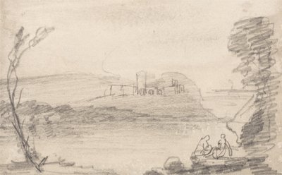 Ruin on a Lake, in the Manner of Richard Wilson by John Sell Cotman